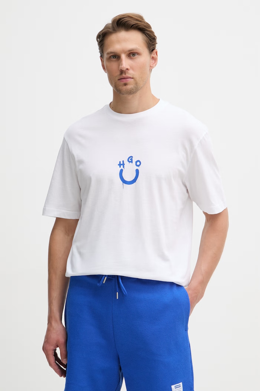 HUGO Blue T-shirt ανδρικό βαμβακερό Norizom 50560112