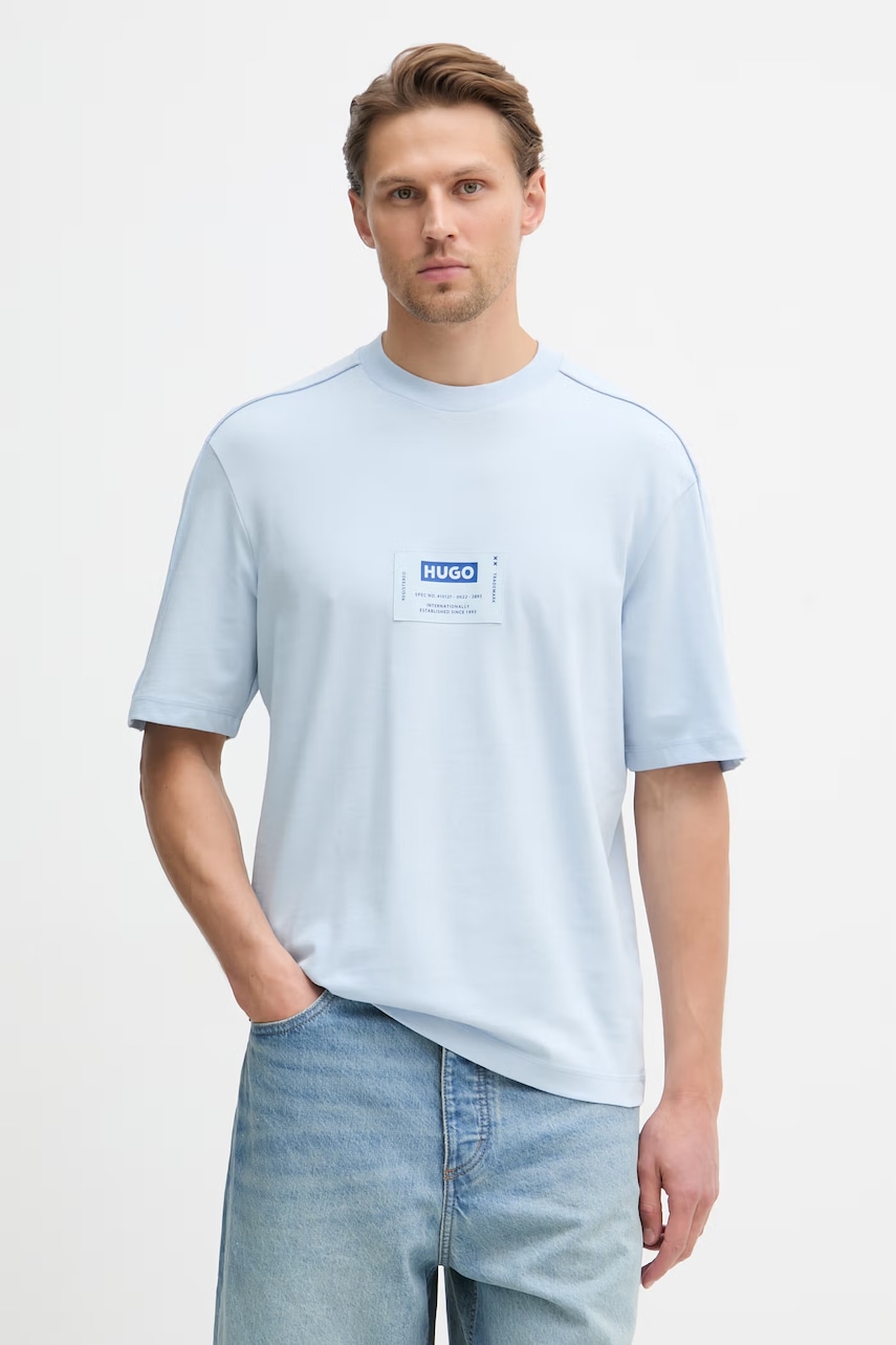 HUGO Blue t-shirt ανδρικό βαμβακερό Nurazti