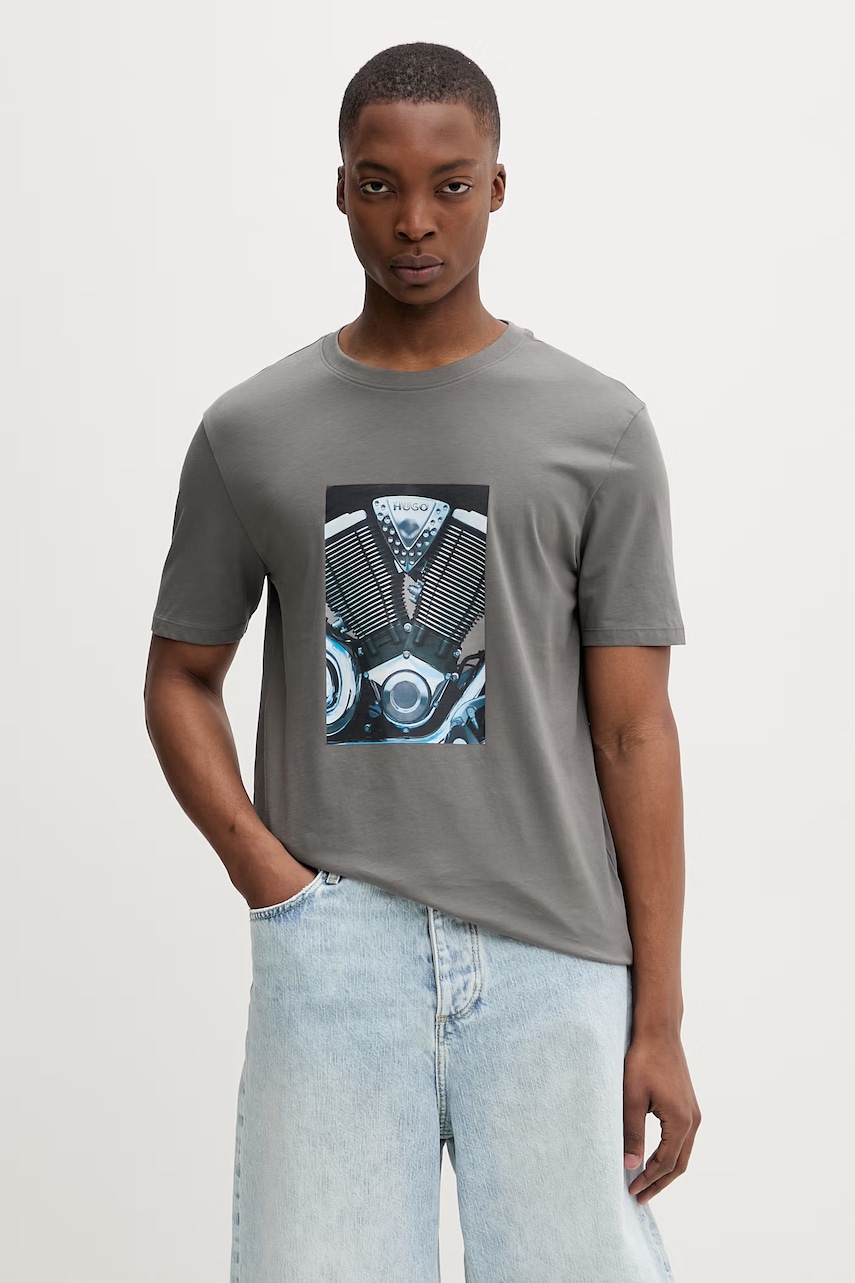 HUGO t-shirt ανδρικό βαμβακερό Dostino