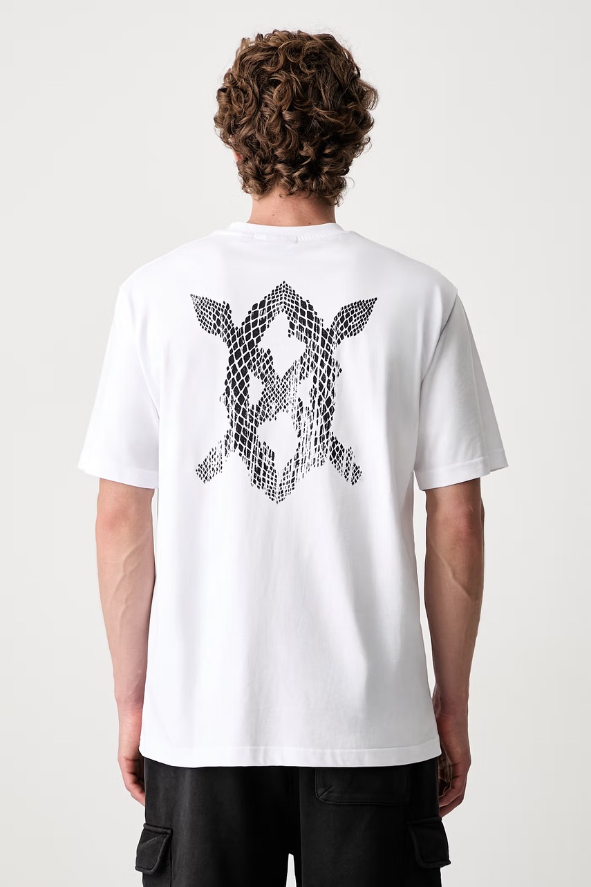 Daily Paper snake shield T-shirt bawełniany męski