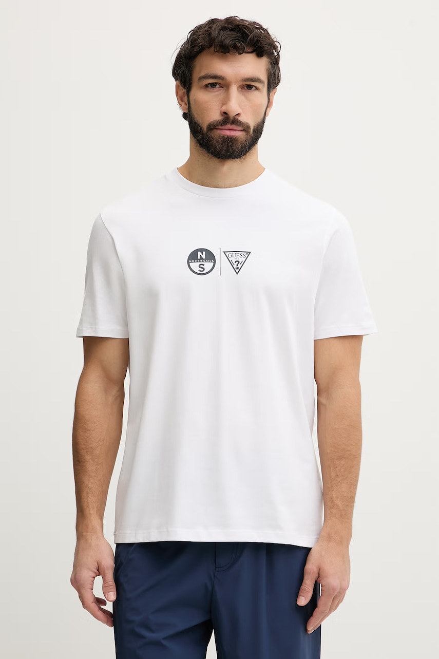 Guess T-shirt ανδρικό βαμβακερό με ελαστάν x North Sails