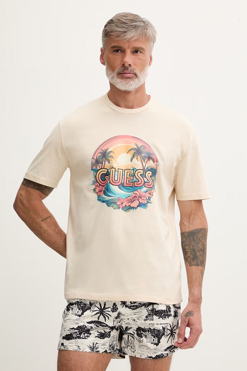 Guess t-shirt ανδρικό βαμβακερό