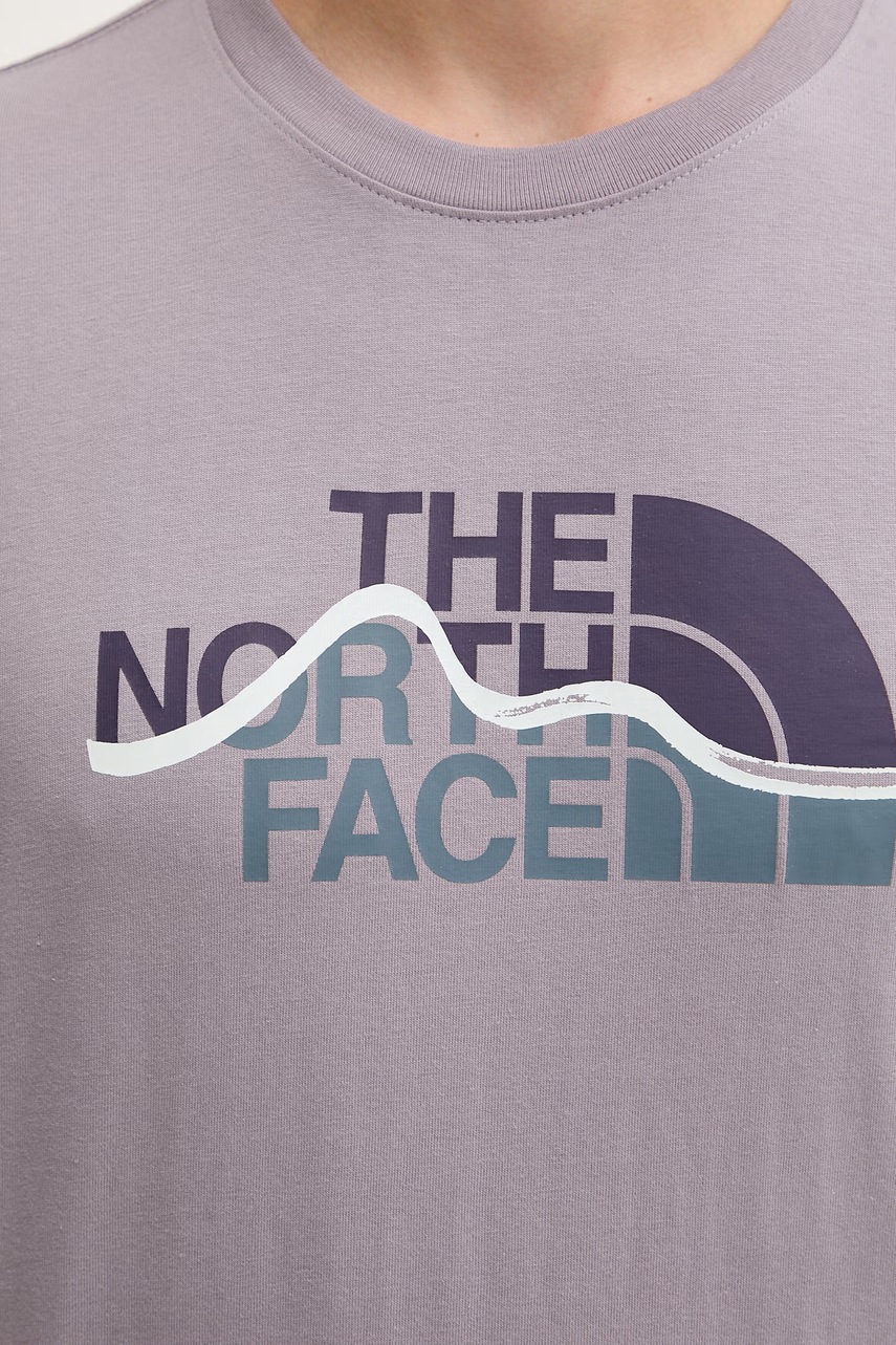 The North Face t-shirt ανδρικό βαμβακερό MOUNTAIN LINE φωτογραφία
