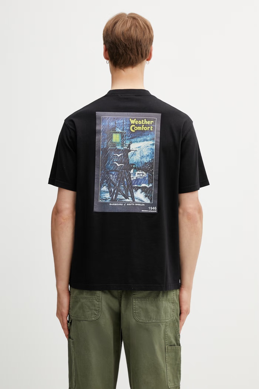 Barbour MTS1574BK31 t-shirt męski bawełniany (zdjęcie 3)