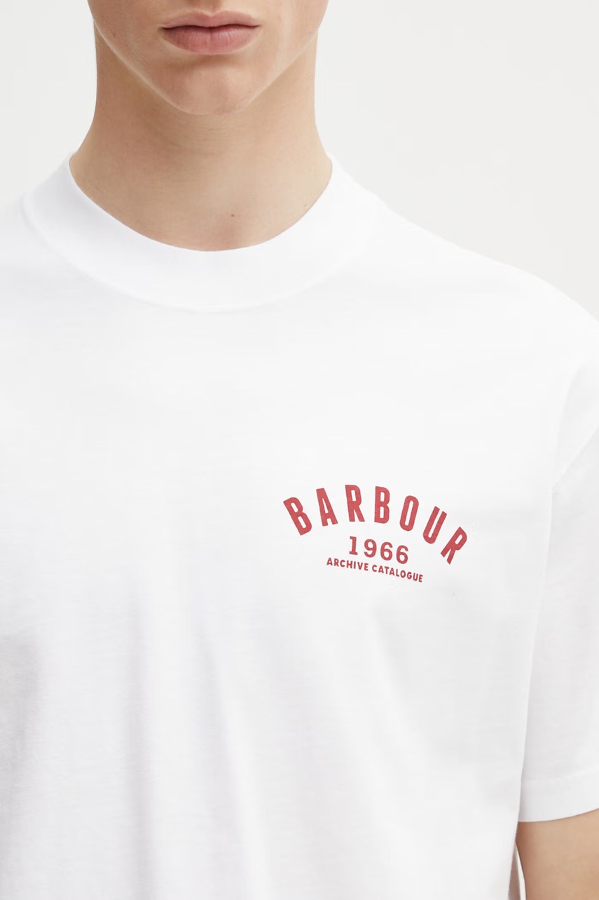 Barbour MTS1576WH11 t-shirt męski bawełniany (zdjęcie 4)
