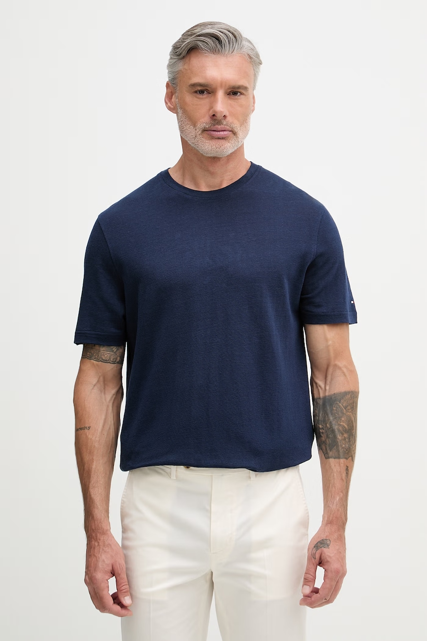 Tommy Hilfiger T-shirt ανδρικό με λινό NEW YORK