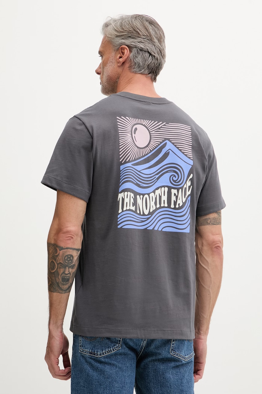 The North Face t-shirt ανδρικό βαμβακερό MOUNTAIN ESCAPE NF0A8GB1RHI1 γκρί L,M,S,XL,XXL