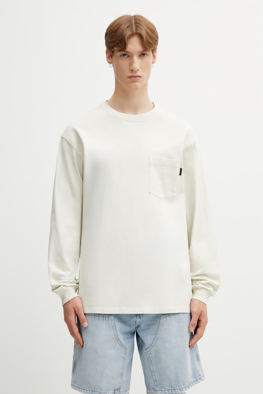 Gramicci L/S POCKET TEE PIGMENT DYED longsleeve din bumbac pentru bărbați