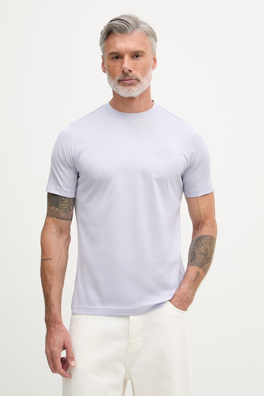 Karl Lagerfeld t-shirt ανδρικό βαμβακερό 562200.755401 μωβ S,XL,M,XXL,L