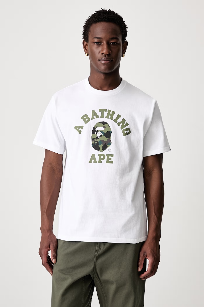 A Bathing Ape 1st Camo College T-shirt bawełniany męski