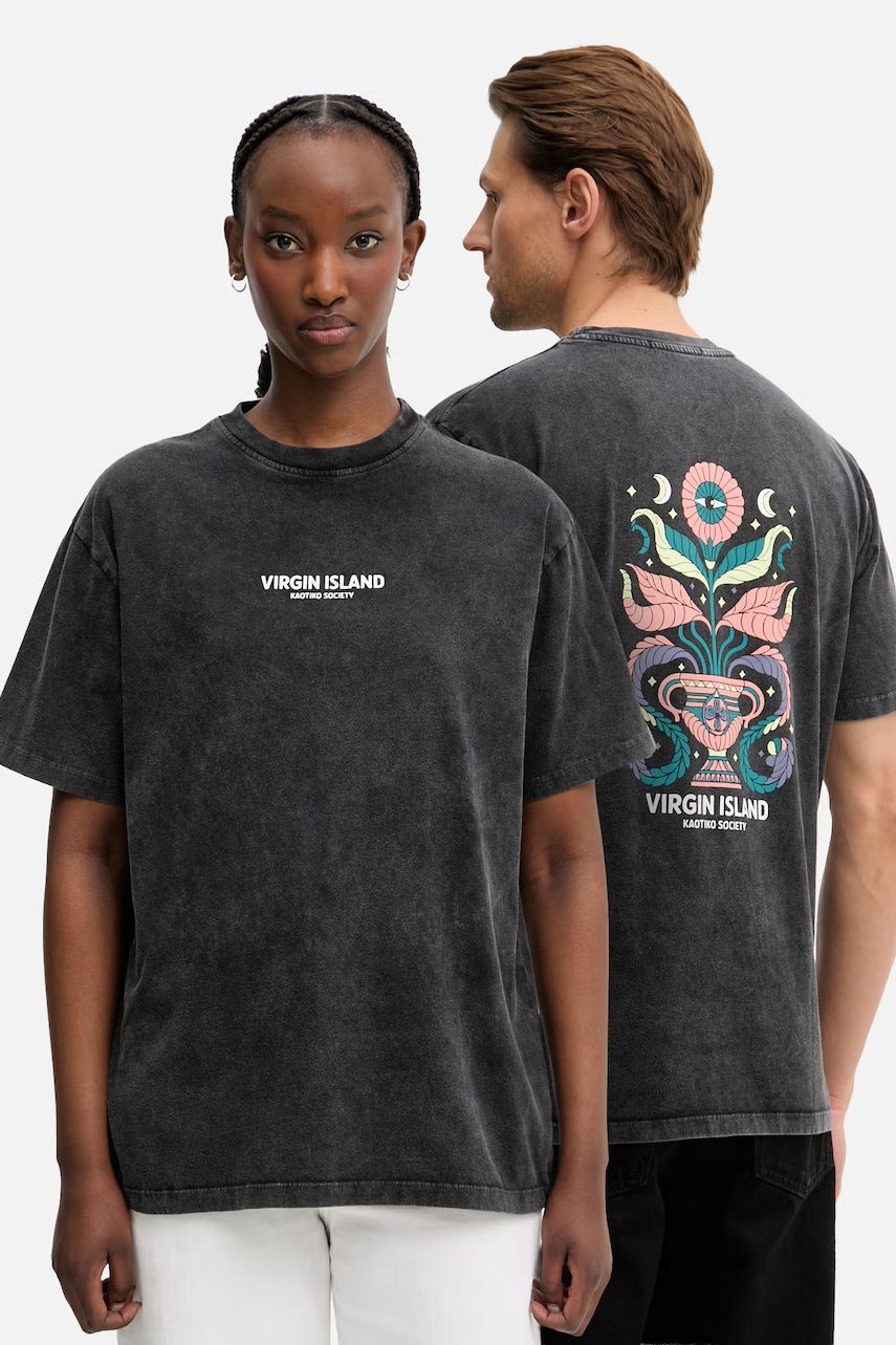 Kaotiko T-shirt βαμβακερό AS042.01.G002 μαύρο XS,S,XXL,XL,L,M