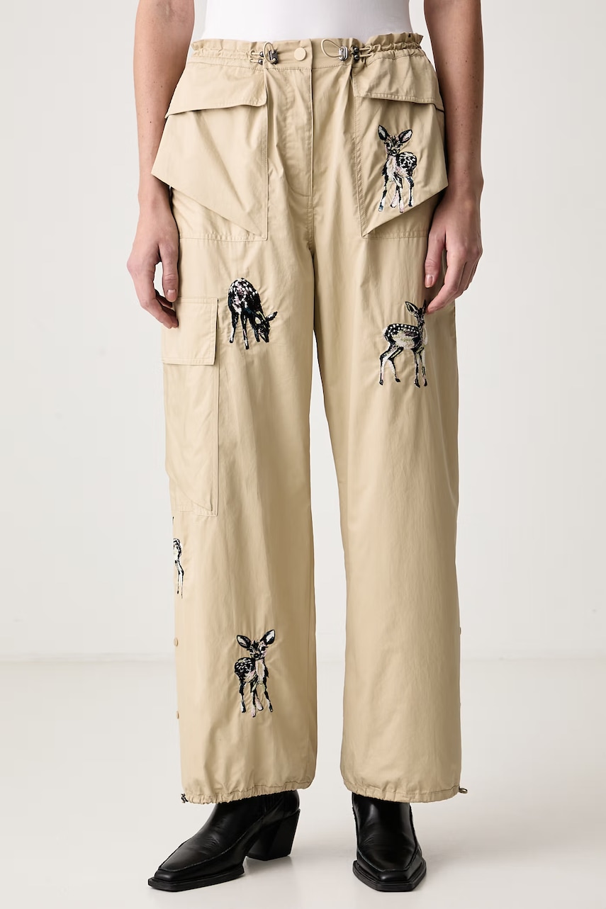 MUNTHE  pantaloni pentru femei din bumbac