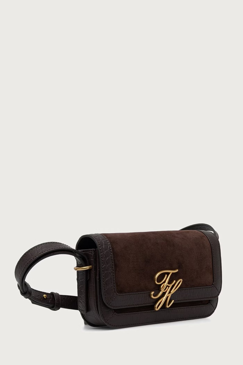 Tommy Hilfiger  чанта crossbody дамска от велур SCRIPT