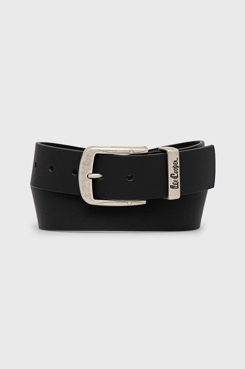 Lee cooper curea de piele barbati, culoarea negru
