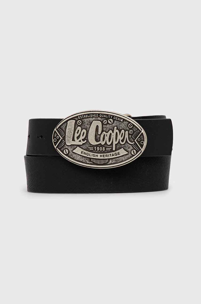 Lee Cooper curea de piele barbati, culoarea negru