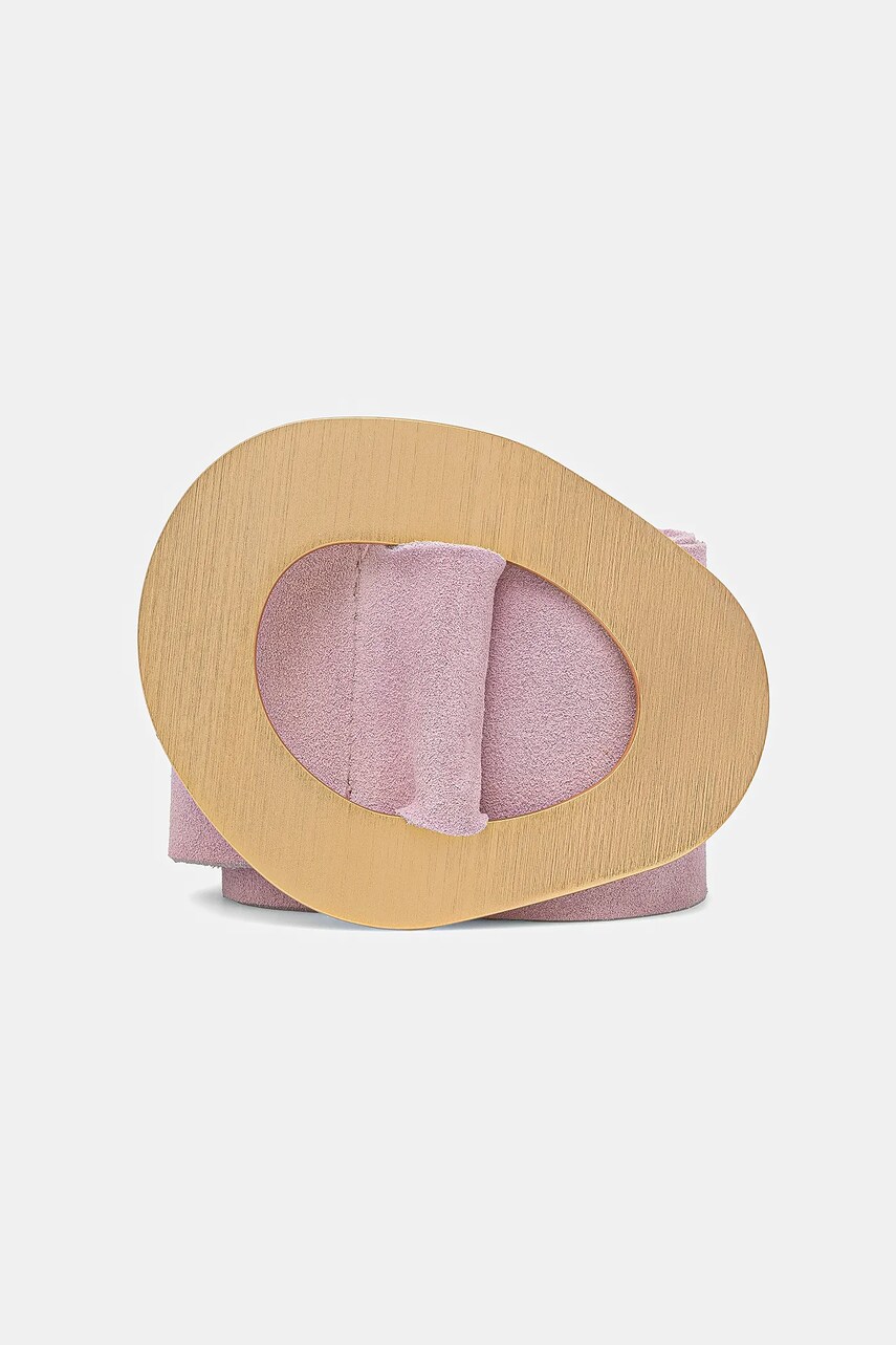 Answear Lab curea din piele intoarsa culoarea roz