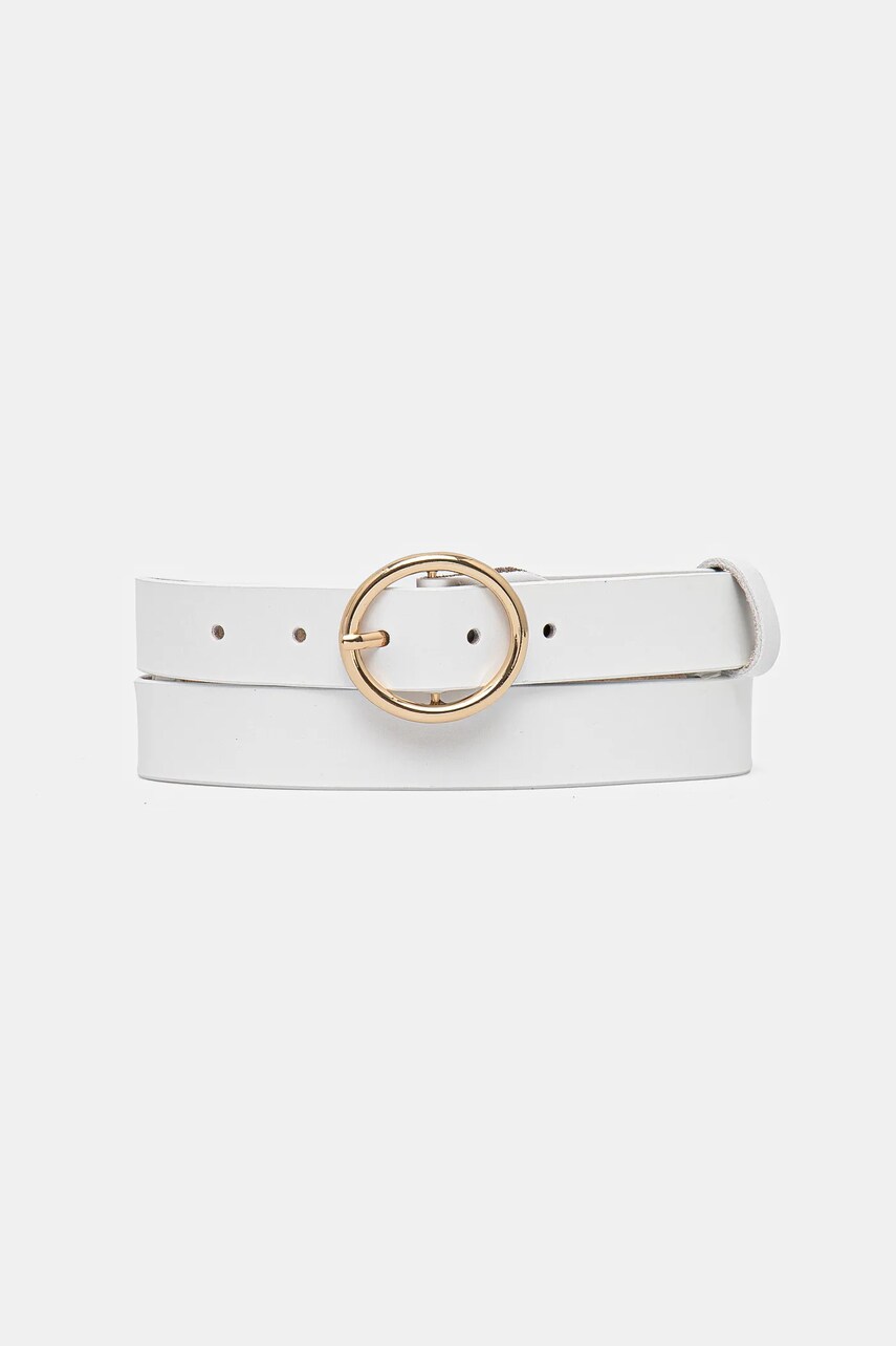 Answear Lab curea de piele femei, culoarea alb