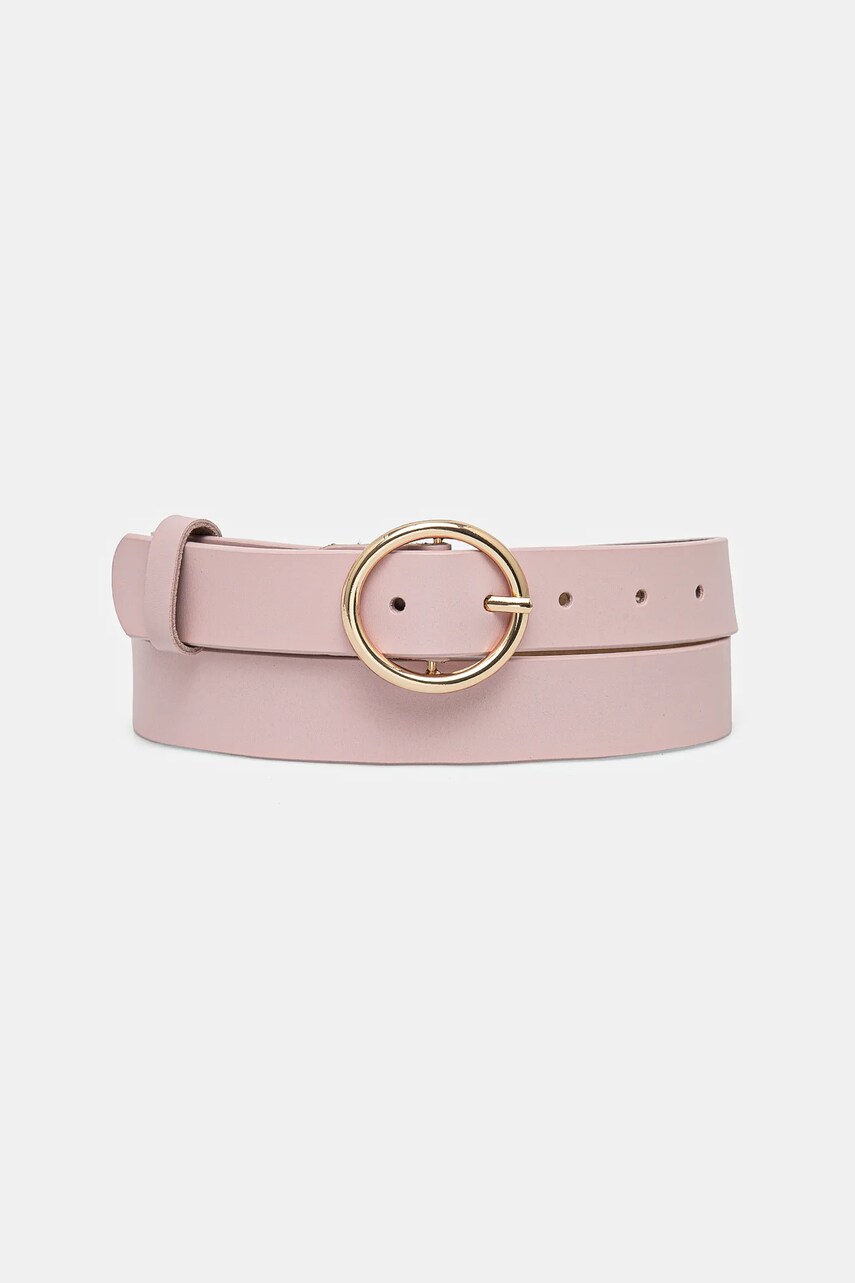 Answear Lab curea de piele femei, culoarea roz