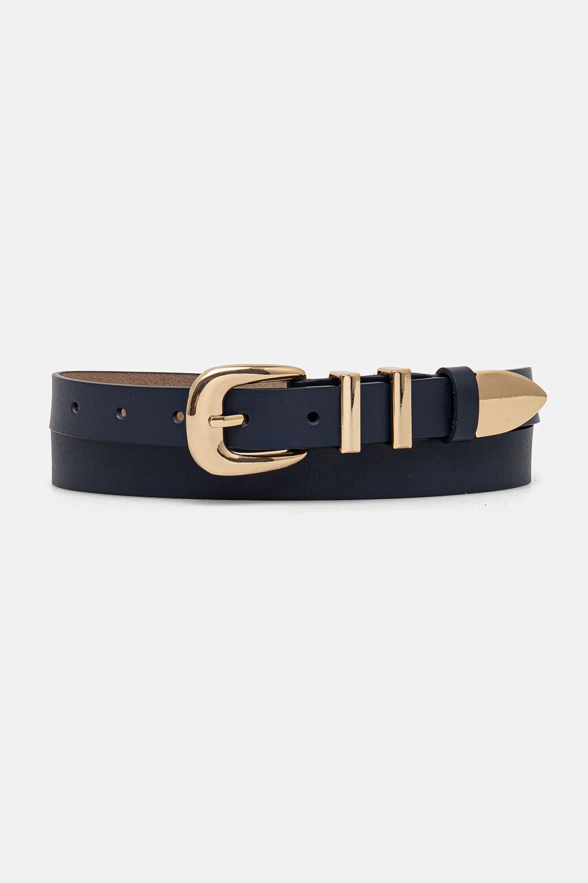 Answear Lab curea de piele femei, culoarea albastru marin