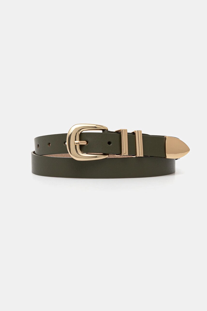 Answear Lab curea de piele culoarea albastru marin