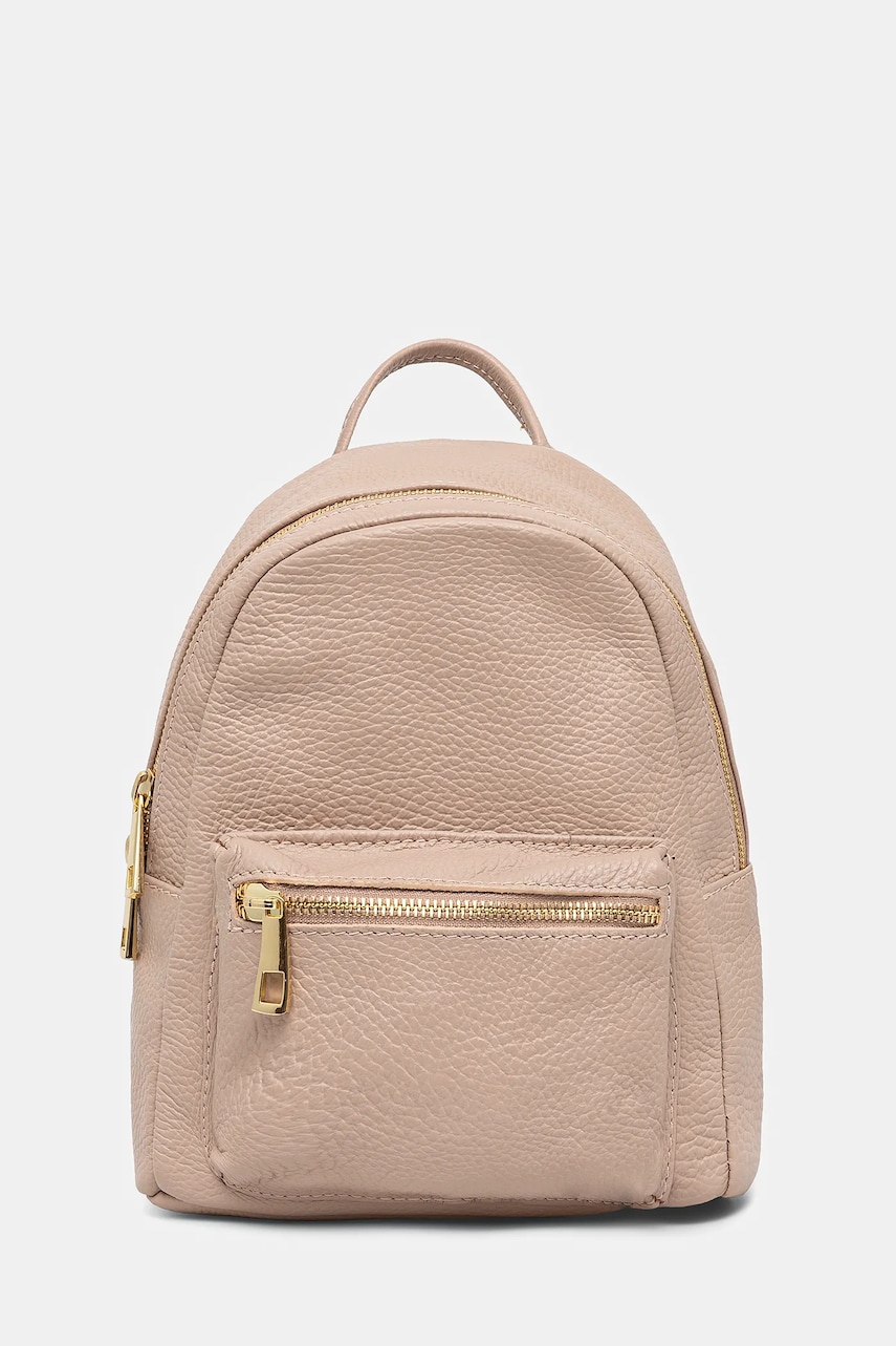 Answear Lab ghiozdan de piele femei, culoarea roz, mic, neted