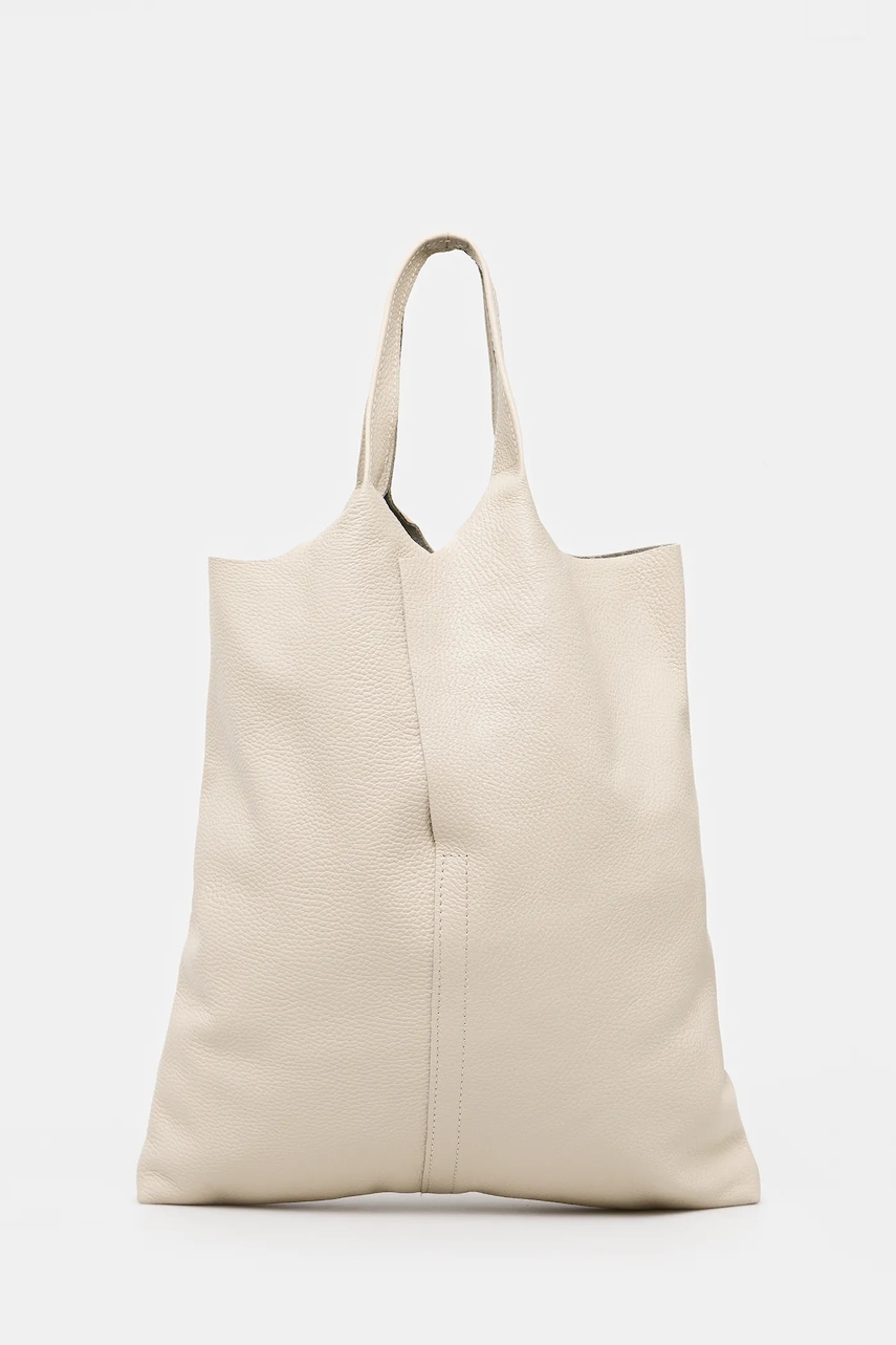 Answear Lab poseta de piele culoarea bej