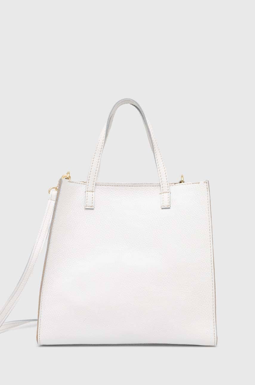 Answear Lab poseta de piele culoarea alb