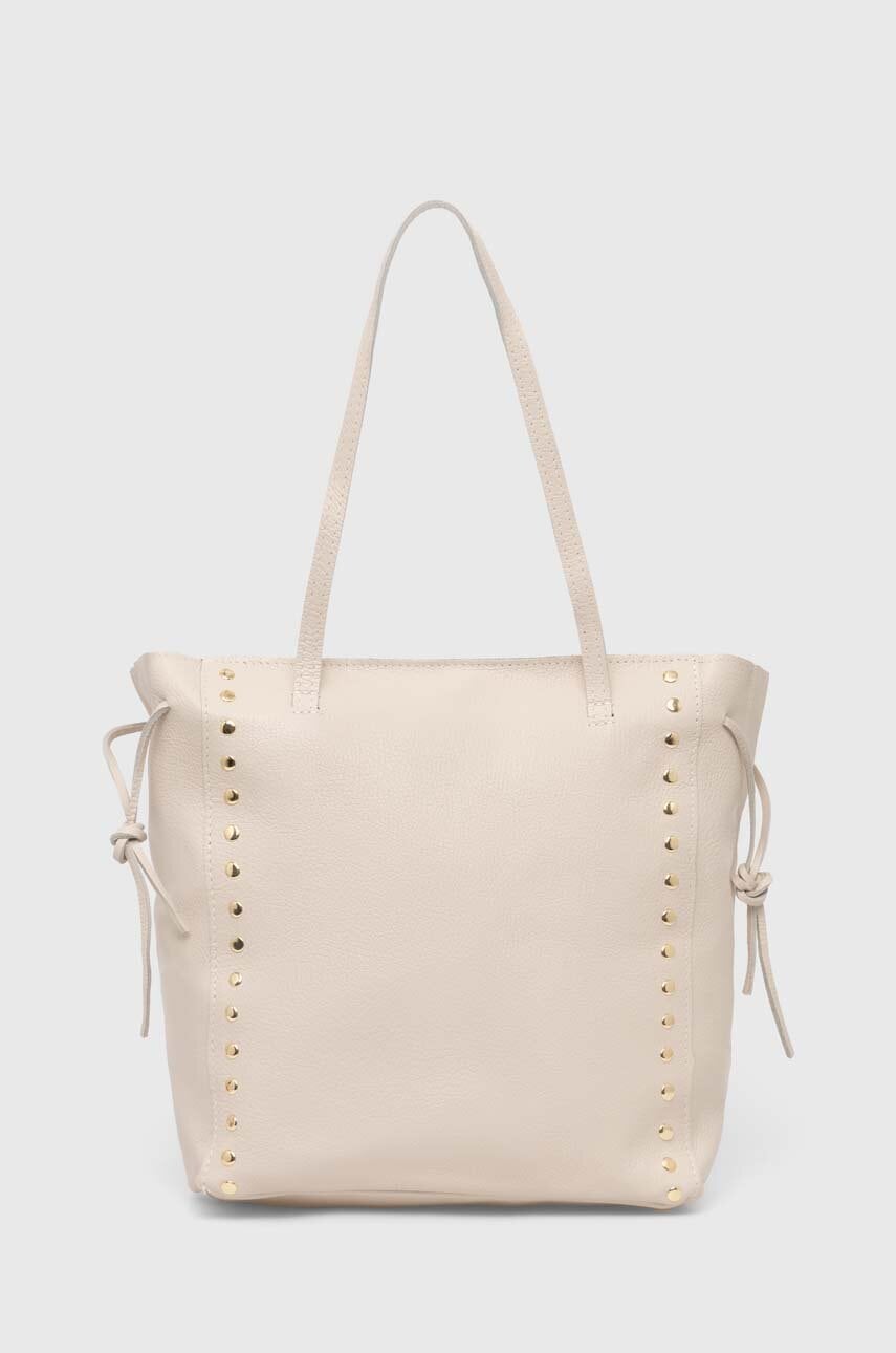 Answear Lab poseta de piele culoarea bej