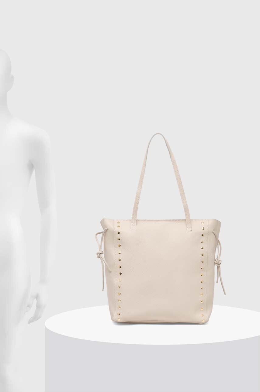 Δερμάτινη τσάντα Answear.LAB χρώμα: μπεζ φωτογραφία