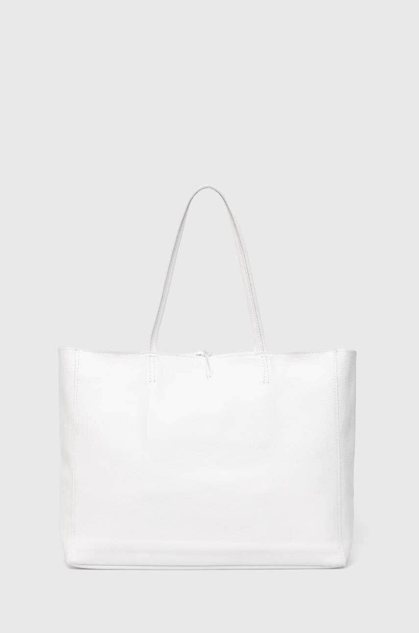 Answear Lab poseta de piele culoarea alb