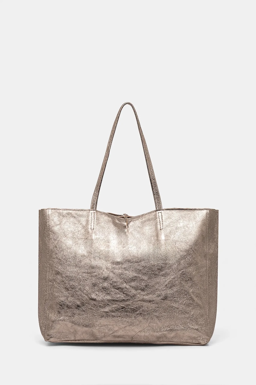 Answear Lab poseta de piele culoarea bej