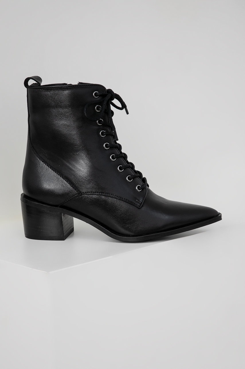 

Кожени боти Answear Lab дамски в черно с висок ток, Черен