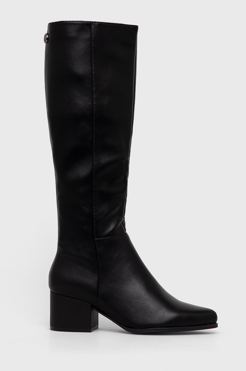 

Ботуши Answear Lab дамски в черно с висок ток с лека изолация, Черен