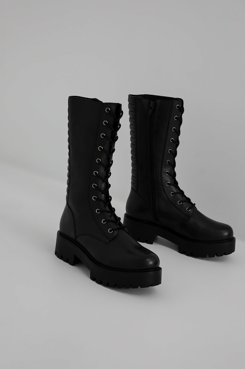 

Кожаные полусапоги Answear Lab женские цвет чёрный на платформе