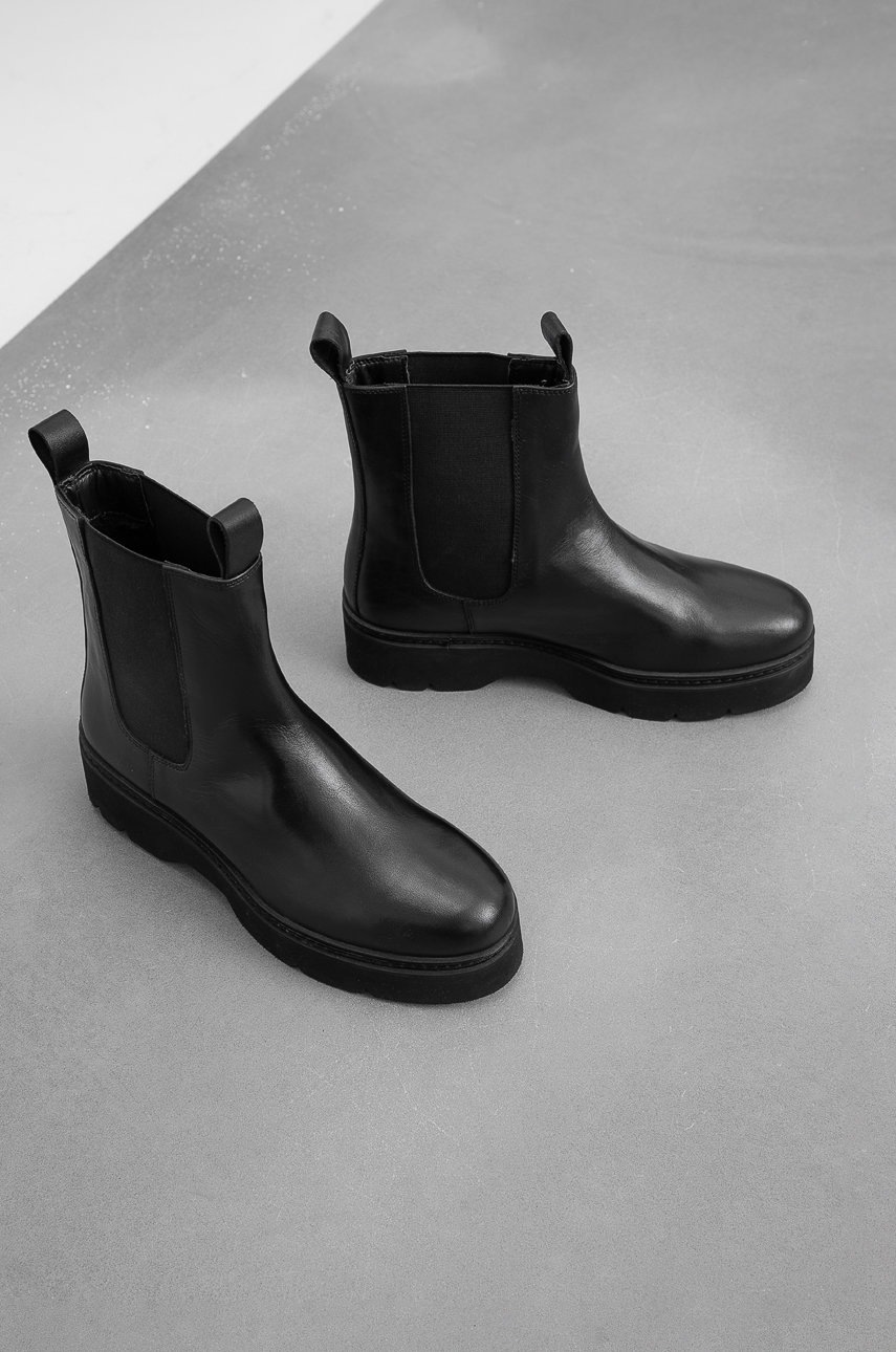 

Кожаные полусапоги Answear Lab женские цвет чёрный на платформе