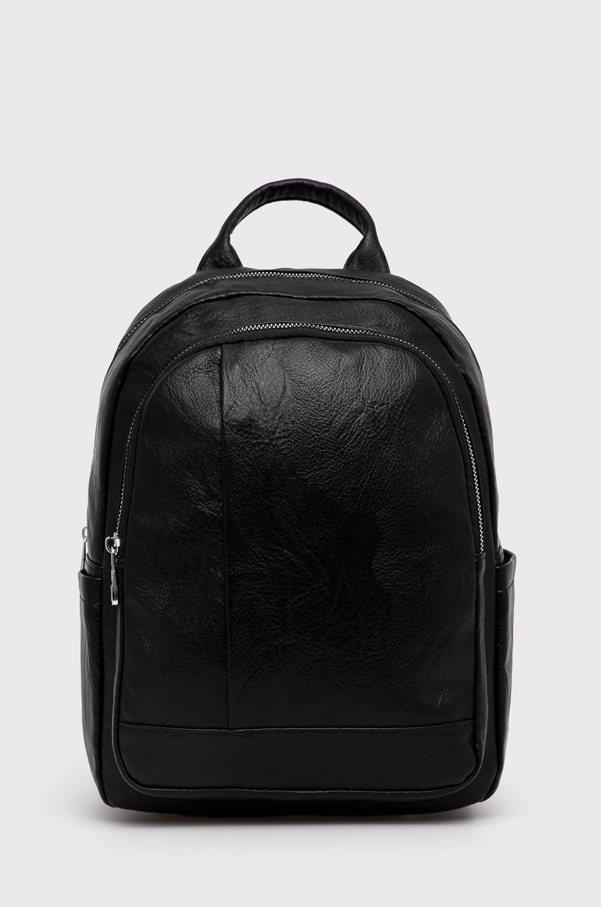 

Раница Answear Lab дамска в черно малък размер с изчистен дизайн, Черен