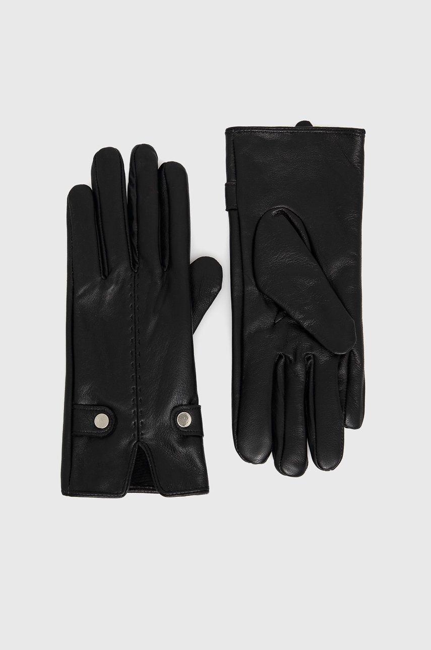 Answear Lab Answear Lab Rękawiczki skórzane damskie kolor czarny