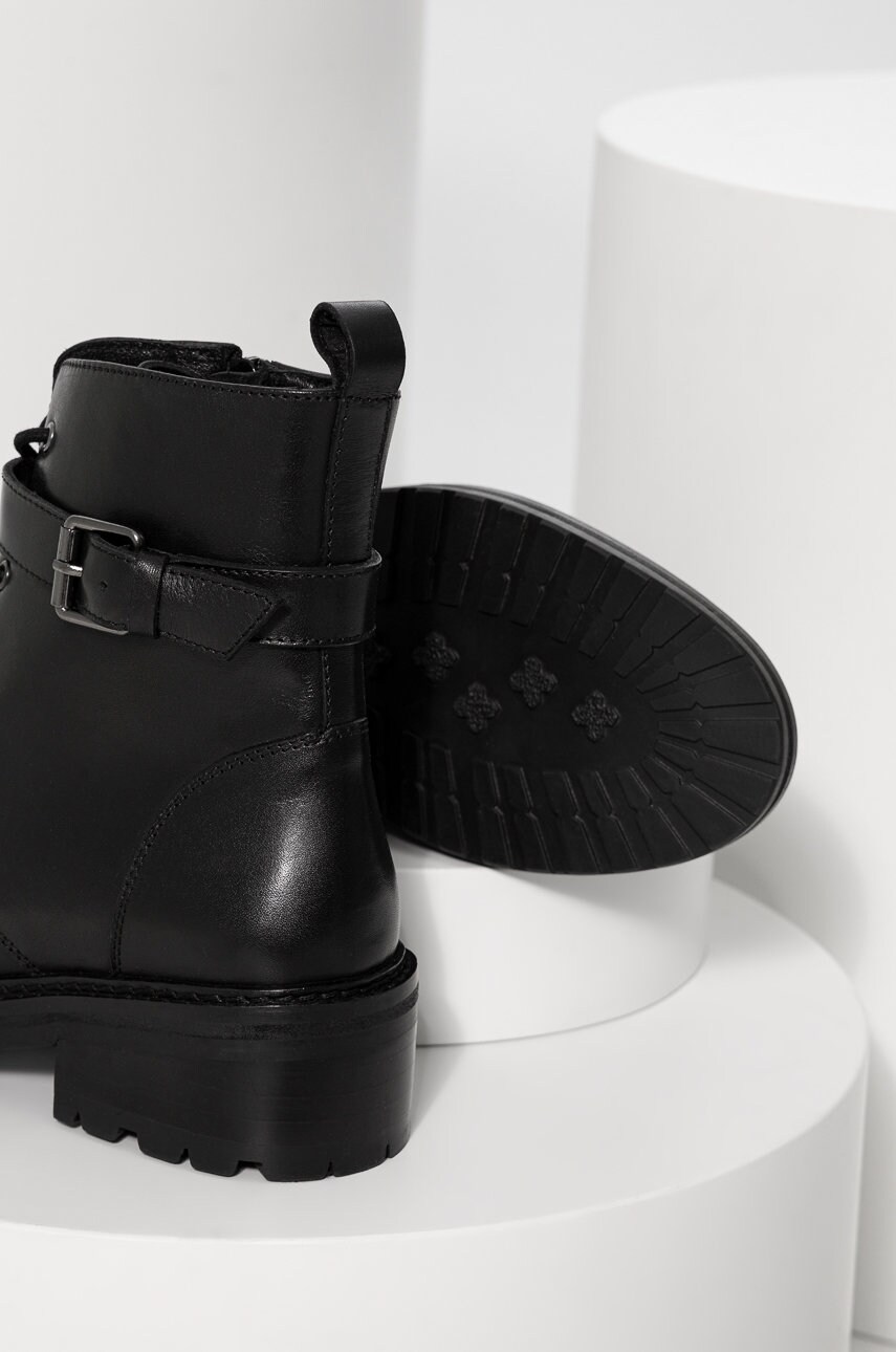 

Кожаные полусапоги Answear Lab женские цвет чёрный на плоском ходу