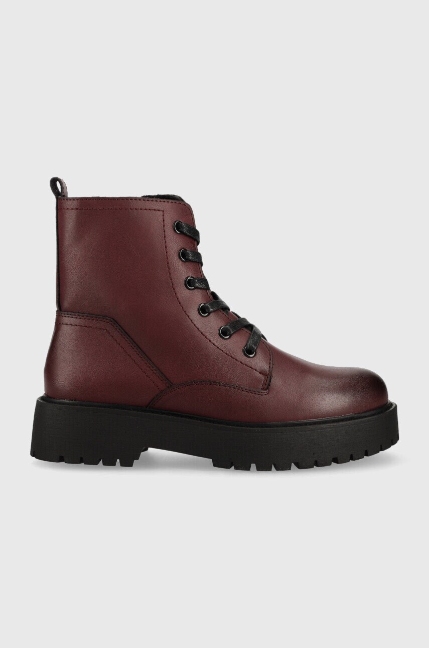 Answear lab bocanci femei, culoarea bordo, cu platforma, izolare usoara