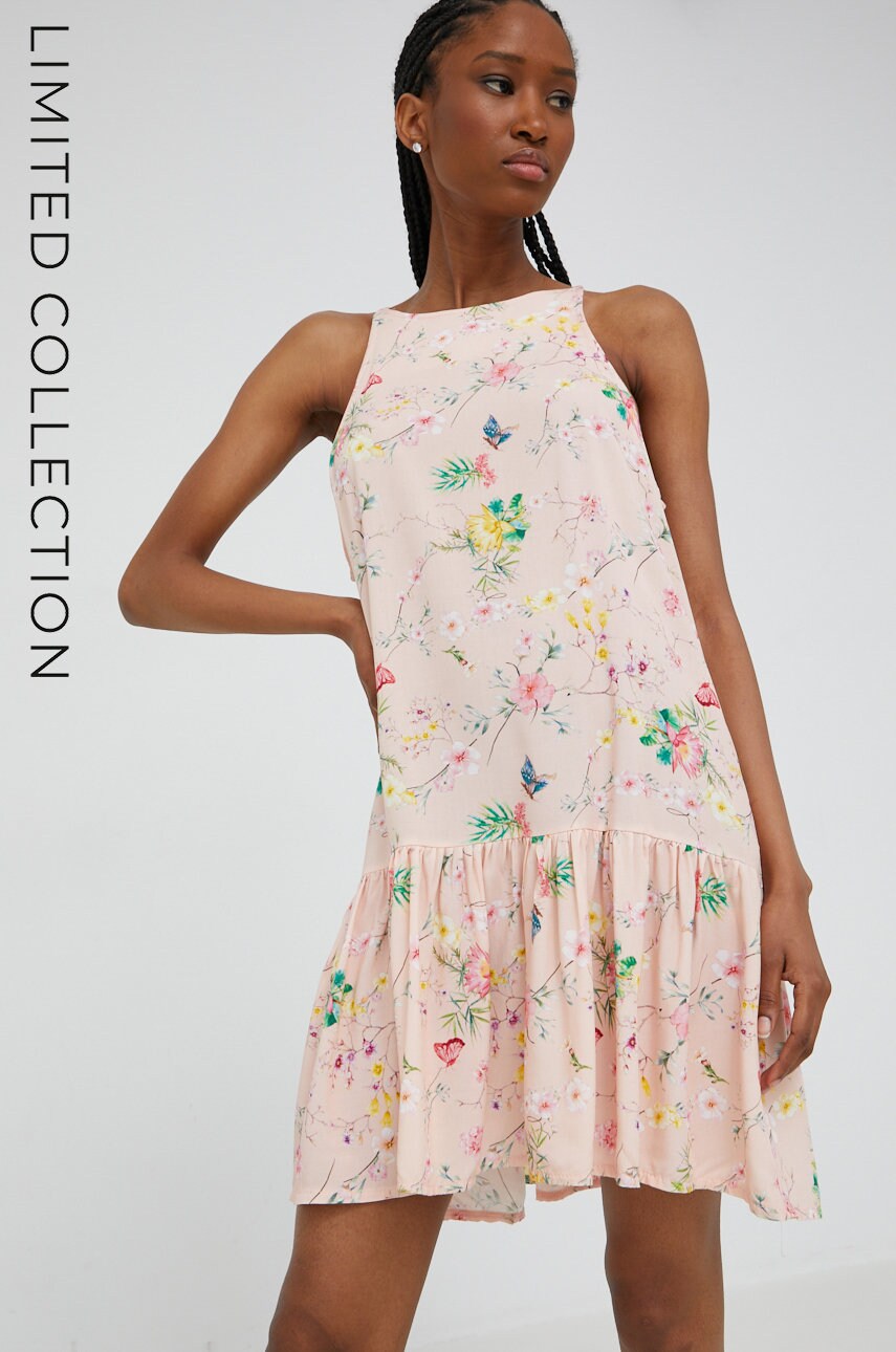 Answear lab x limited festival collection be brave rochie culoarea roz, mini, evazati