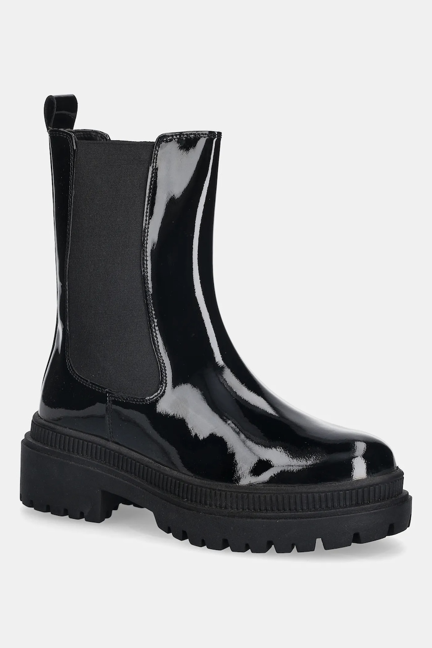 Answear.LAB cizme de piele culoarea negru, cu toc plat