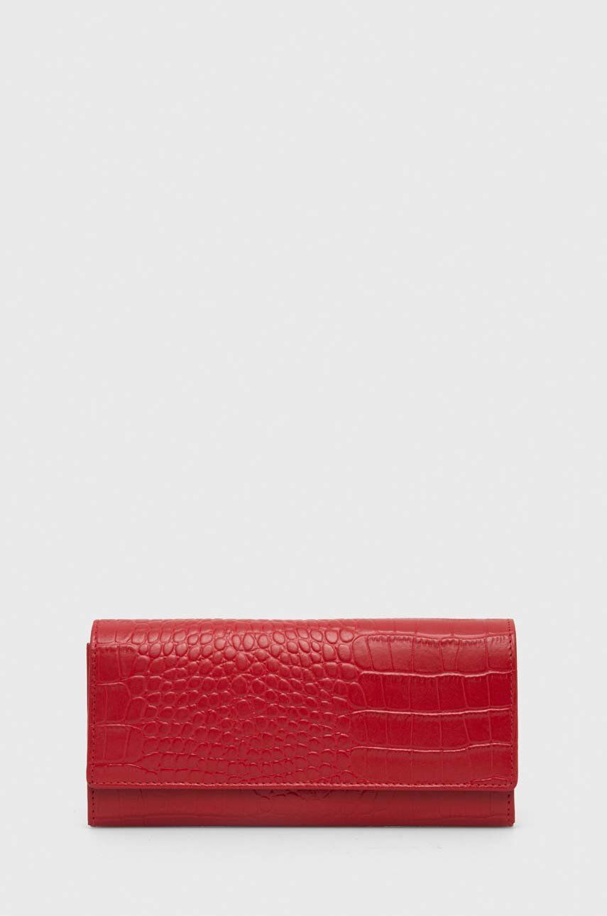 Levně Kožená peněženka Answear Lab červená barva