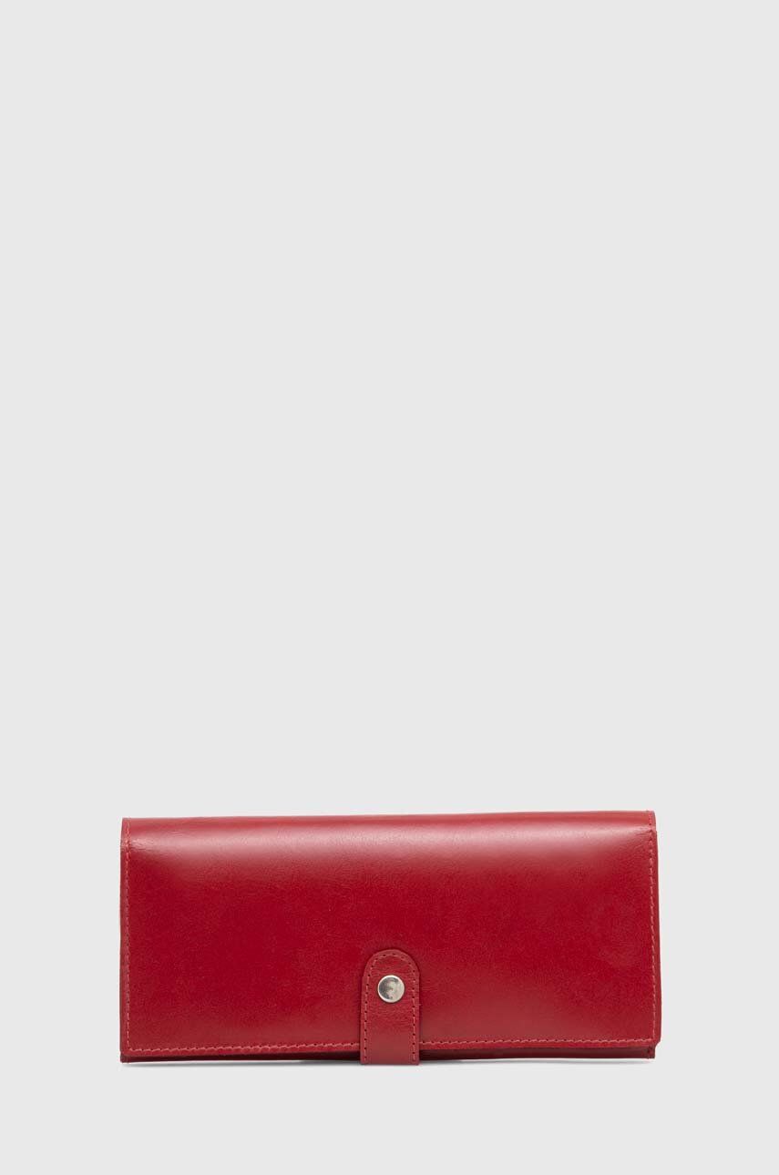 Kožená peněženka Answear Lab červená barva - červená - 100 % Přírodní kůže