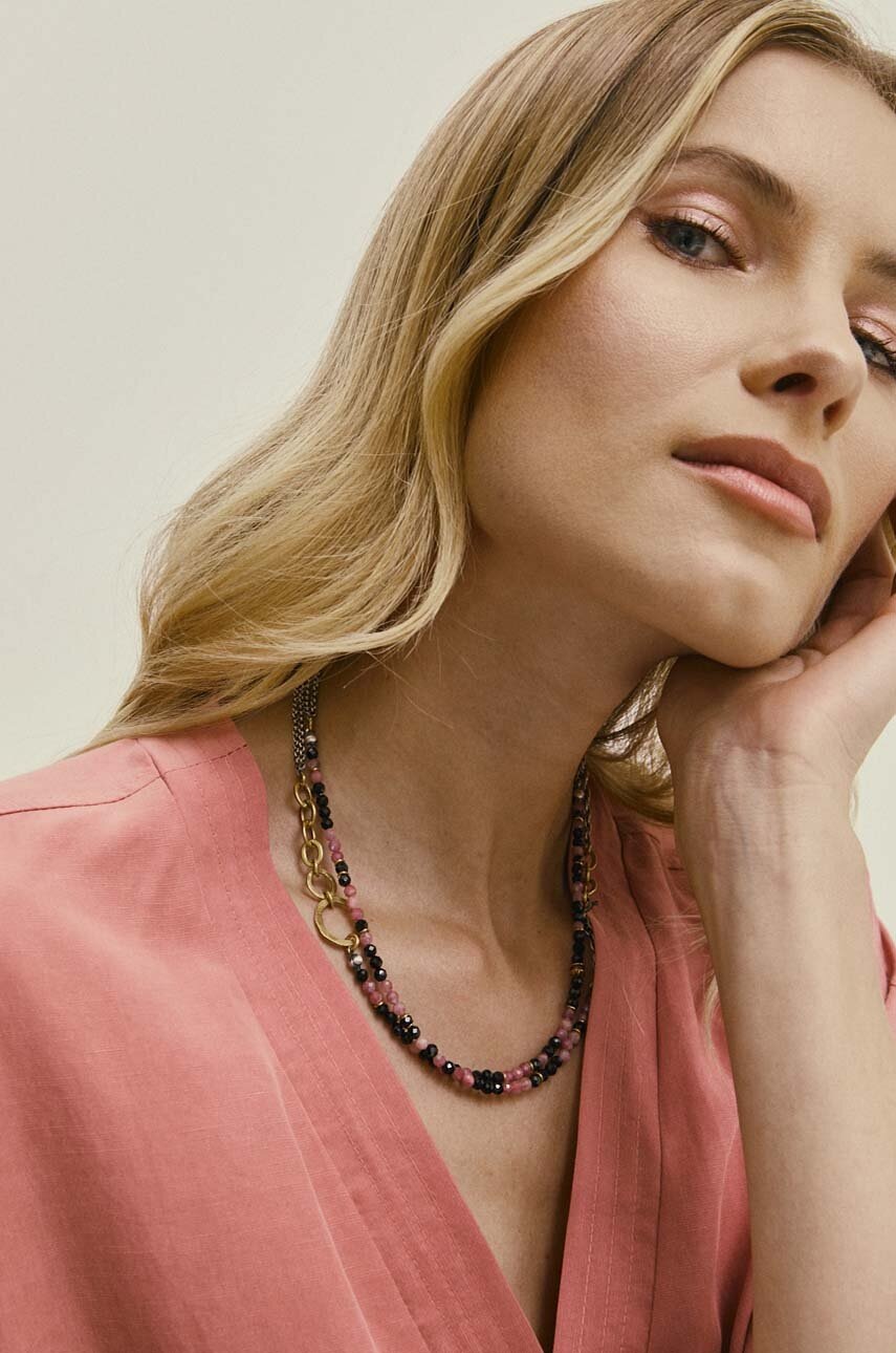 Κολιέ από τουρμαλίνη Answear.LAB, χειροποίητο, από επιχρυσωμένο ασήμι φωτογραφία