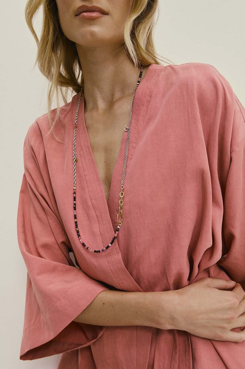 Κολιέ από τουρμαλίνη Answear.LAB, χειροποίητο, από επιχρυσωμένο ασήμι φωτογραφία