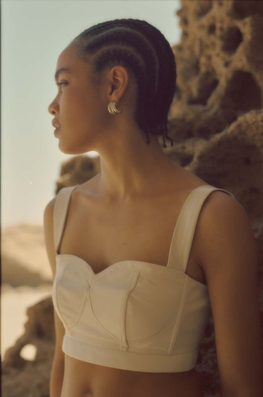 Answear Lab top din piele culoarea alb, neted