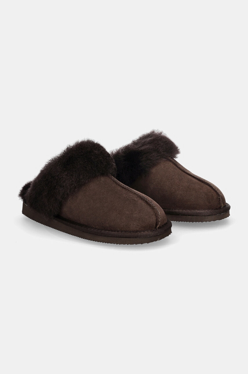 Answear Lab papuci din piele intoarsa culoarea maro