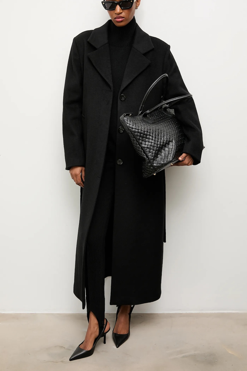 Answear Lab palton femei, culoarea negru, de tranzitie