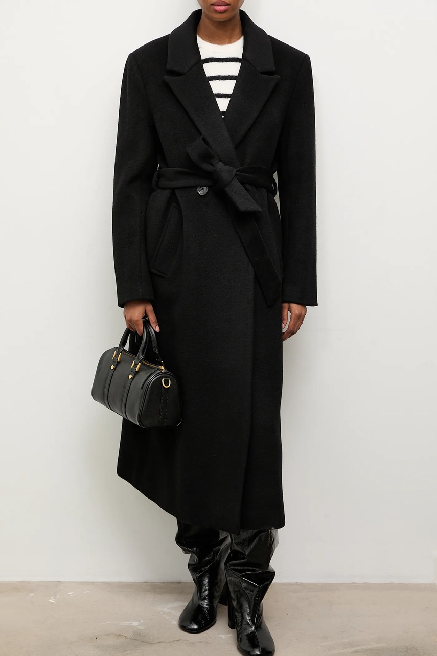 Шерстяное пальто Answear.LAB цвет чёрный переходной двубортный