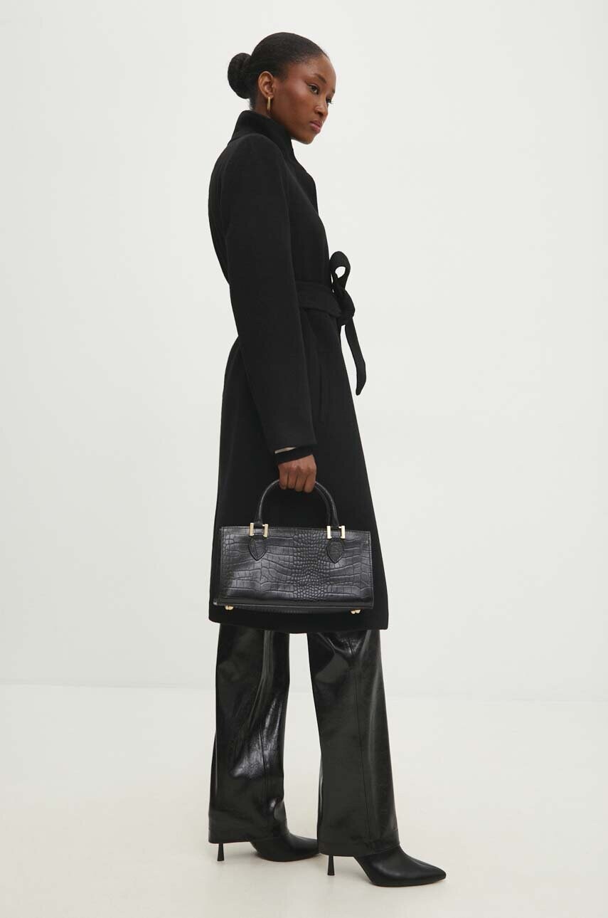 Answear Lab palton de lana culoarea negru, de tranzitie